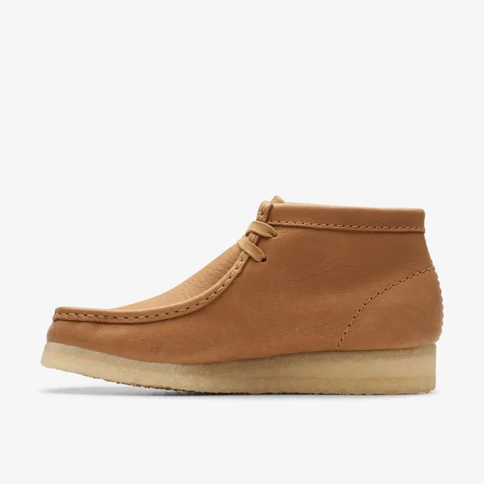 Wallabee Boot Mid Tan Leather Women Clarks Boots and Booties