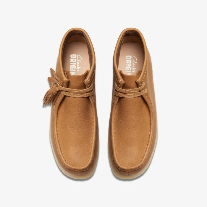Wallabee Boot Mid Tan Leather Women Clarks Boots and Booties