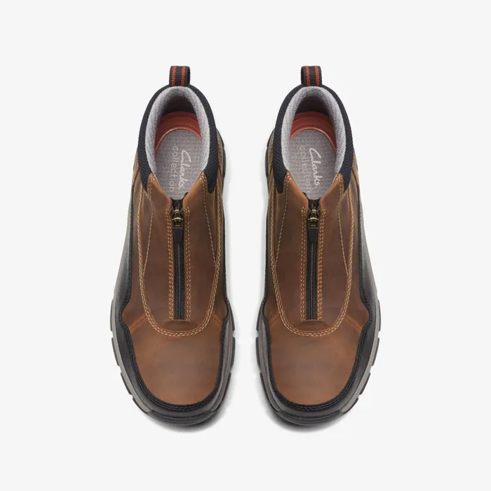 Walpath Zip Dark Tan Leather Men Clarks Boots