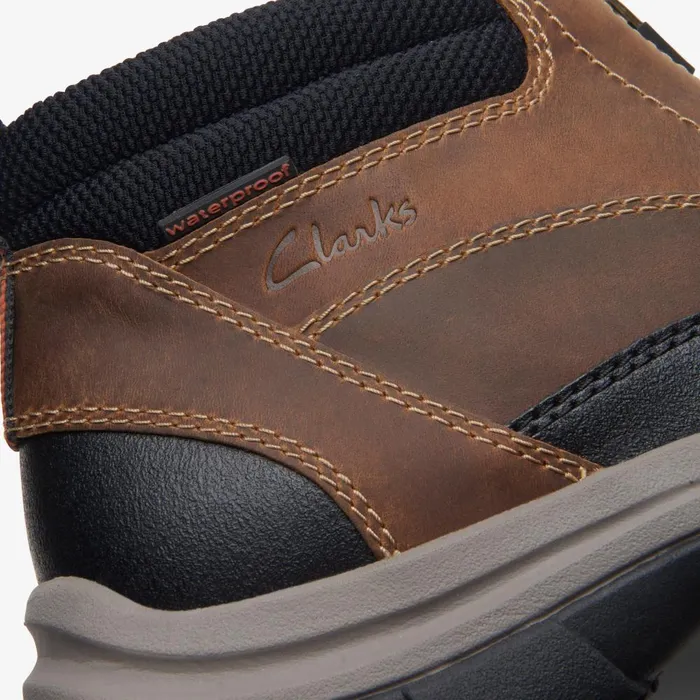 Walpath Zip Dark Tan Leather Men Clarks Boots