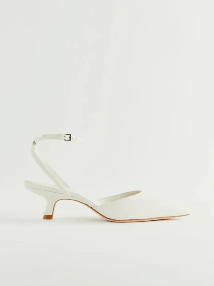 WeddingsShoes The Reformation Wade Kitten Heel White