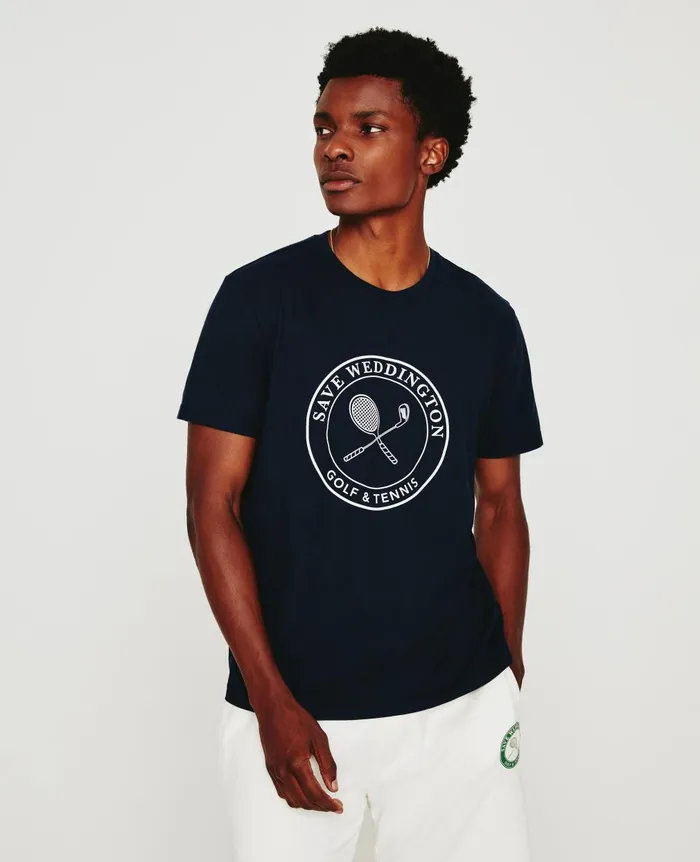 Weddington Crew Weddington Crest Court Navy WomenMen AG Jeans Tees and Tanks