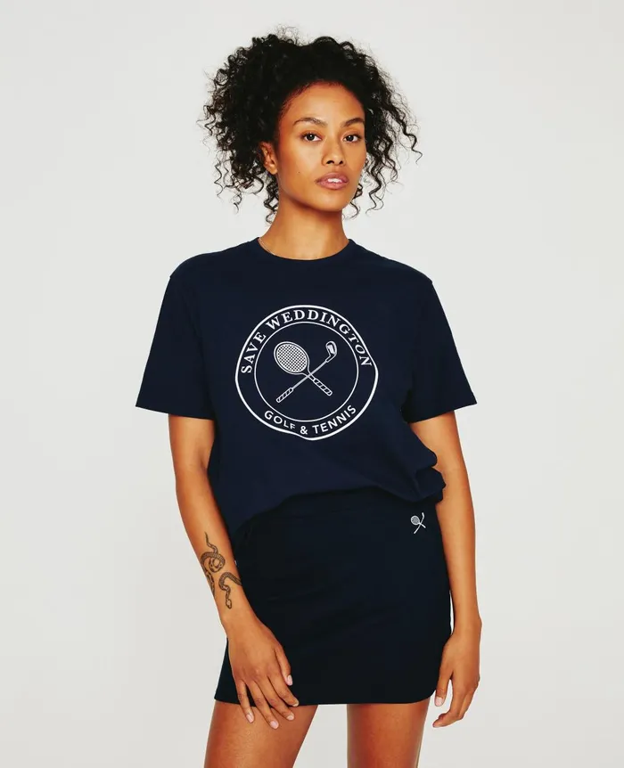 Weddington Crew Weddington Crest Court Navy WomenMen AG Jeans Tees and Tanks