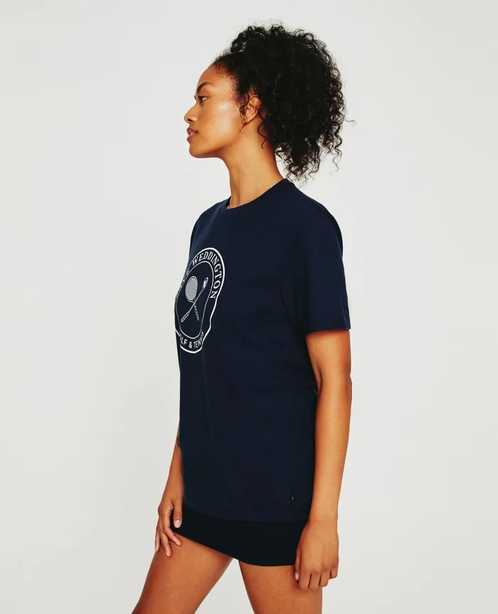 Weddington Crew Weddington Crest Court Navy WomenMen AG Jeans Tees and Tanks