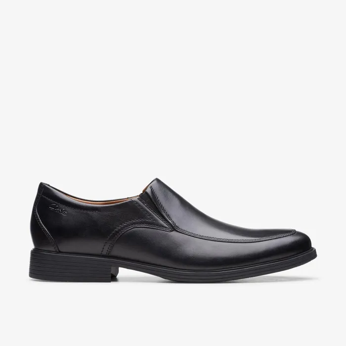 Whiddon Step Black Leather Men Clarks Dress Shoes