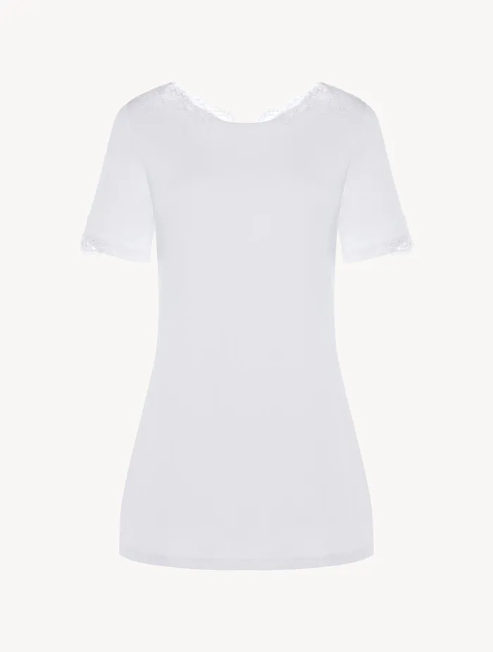 White Cotton Tshirt Sleepwear La Perla Camisoles