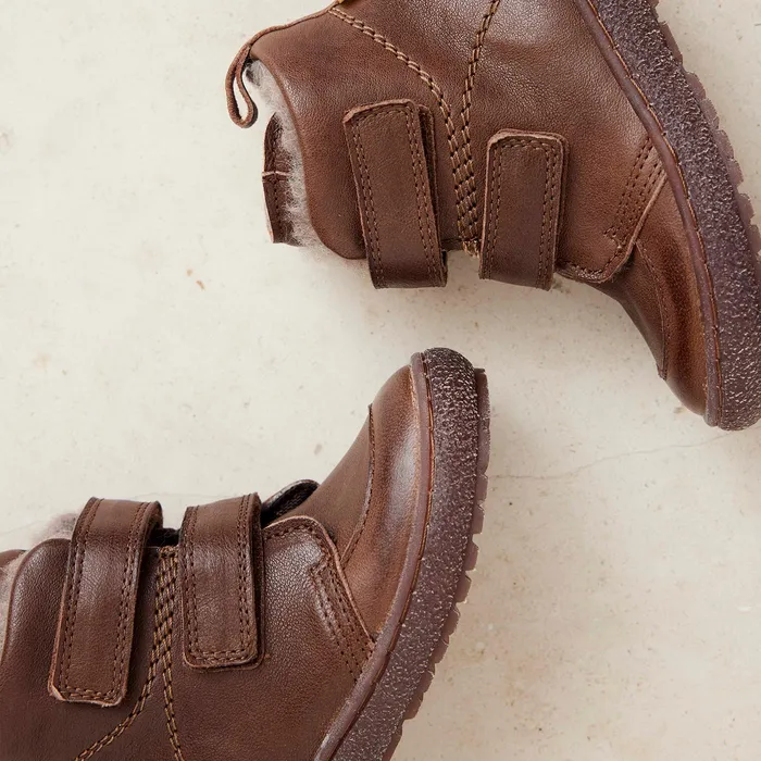 Winter boots KIDS bisgaardshoes storm lamb coffee Brown