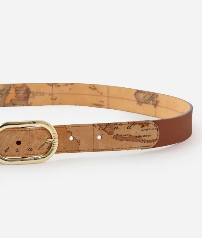 Woman Belts Alviero Martini Digital City Reversible Belt Chestnut