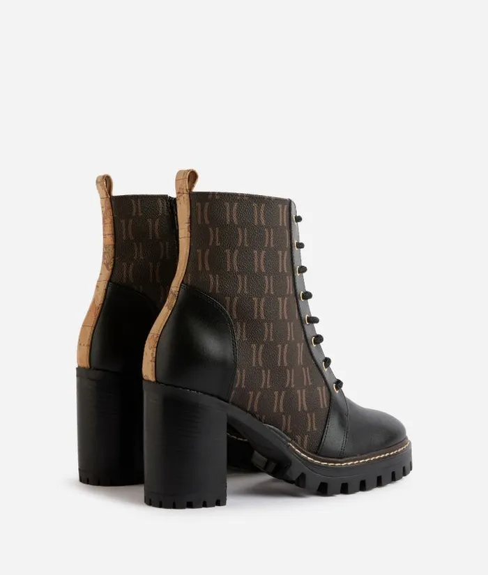 Woman Boots and Booties Alviero Martini Monogram 1c Fabric Ankle Boots Black