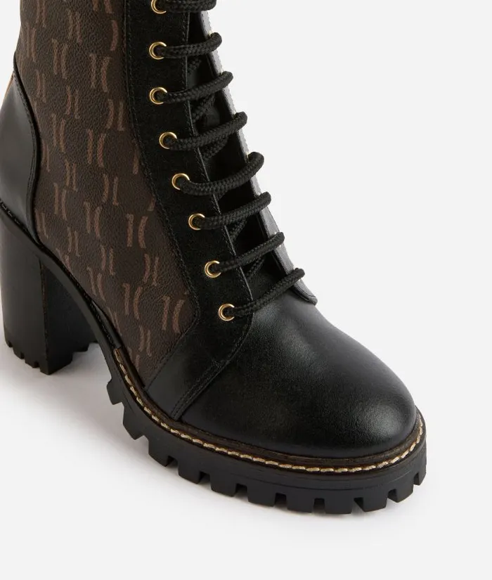 Woman Boots and Booties Alviero Martini Monogram 1c Fabric Ankle Boots Black