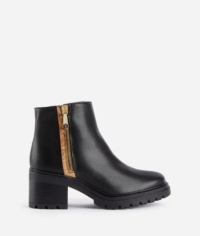 Woman Boots and Booties Alviero Martini Smooth Leather Ankle Boots With 1c Zip Detail Black Woman Boots and Booties Alviero Martini Smooth Leather Ankle Boots With 1c Zip Detail Black