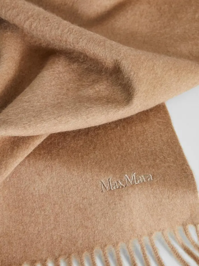 Woman Camel Scarf Black Maxmara Scarves And Foulards Woman Camel Scarf Black Maxmara Scarves And Foulards