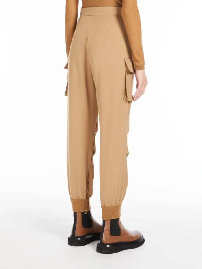Woman Cargo Trousers In Gabardine Wool Camel Maxmara Trousers Woman Cargo Trousers In Gabardine Wool Camel Maxmara Trousers