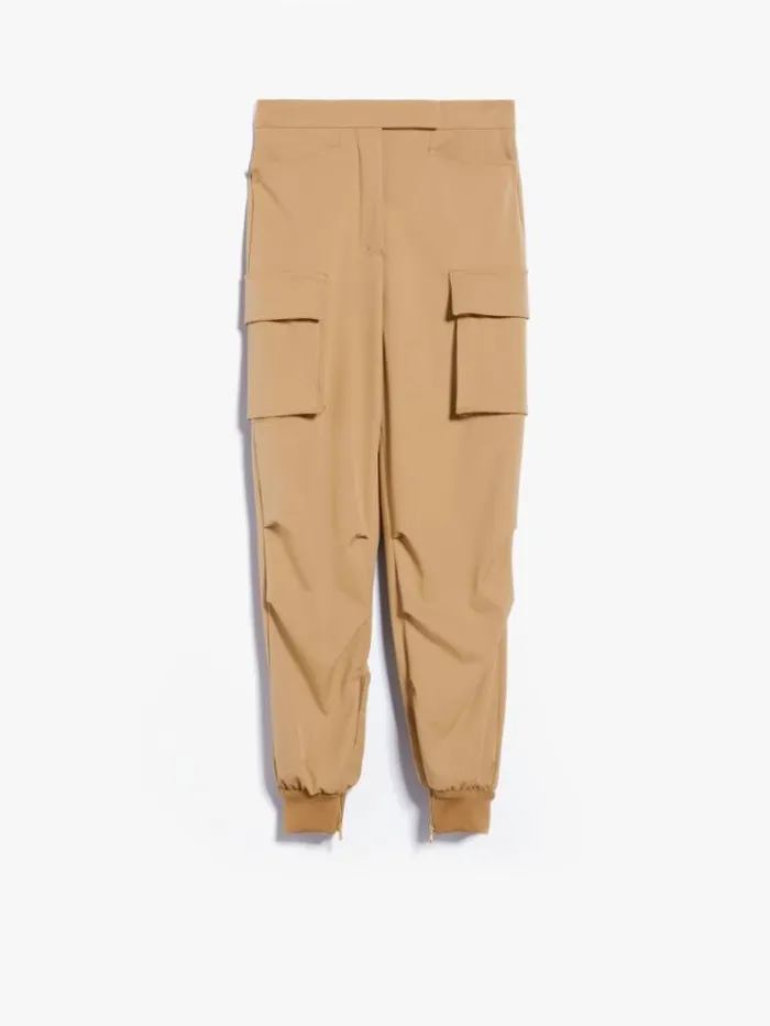 Woman Cargo Trousers In Gabardine Wool Camel Maxmara Trousers Woman Cargo Trousers In Gabardine Wool Camel Maxmara Trousers