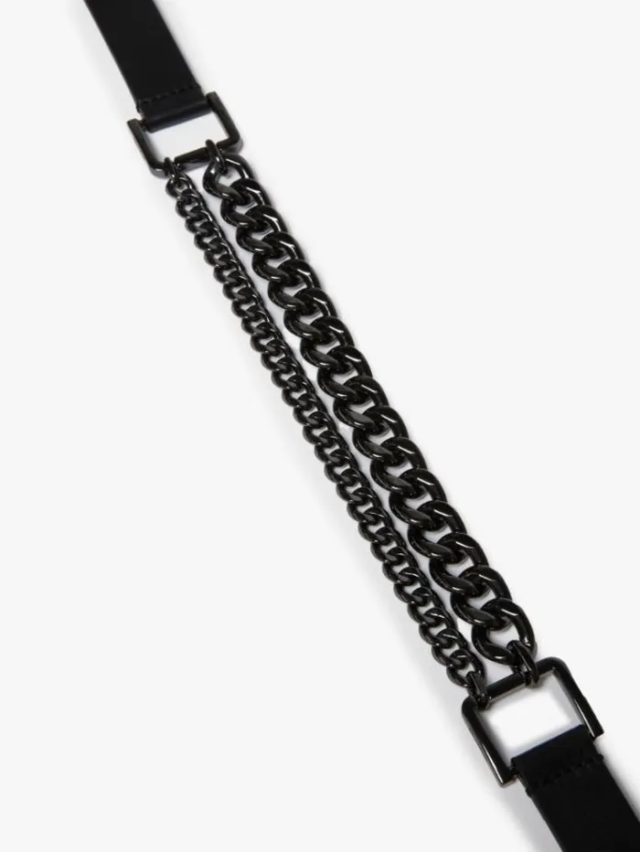 Woman Chainembellished Leather Belt Black Maxmara Belts Woman Chainembellished Leather Belt Black Maxmara Belts