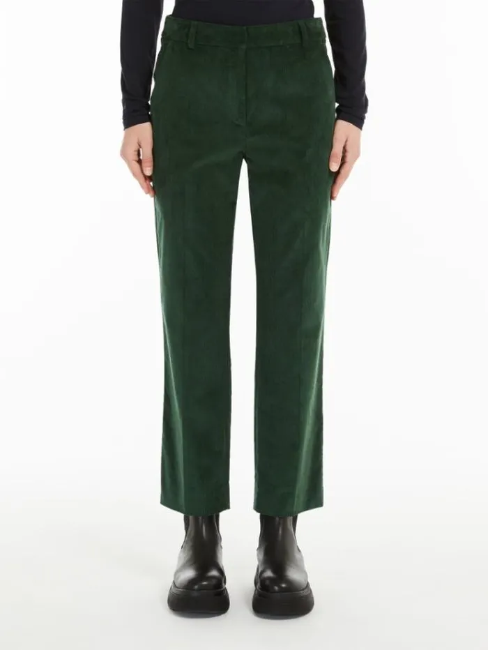 Woman Corduroy Trousers Dark Green Maxmara Trousers