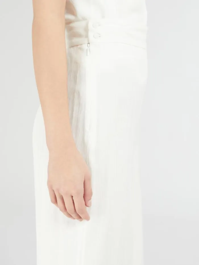 Woman Flowing Silk Trousers White Maxmara Trousers Woman Flowing Silk Trousers White Maxmara Trousers
