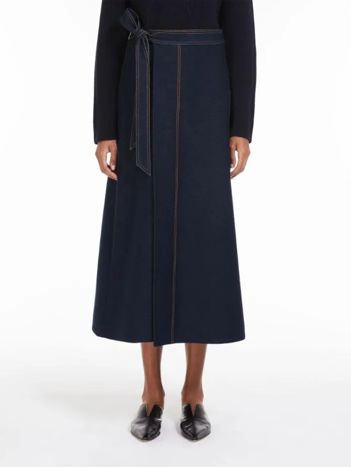Woman Jersey Denim Skirt Navy Maxmara Skirts