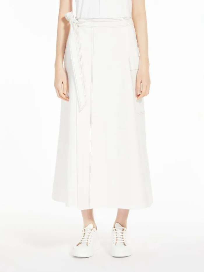 Woman Jersey Denim Skirt Silk Maxmara Skirts