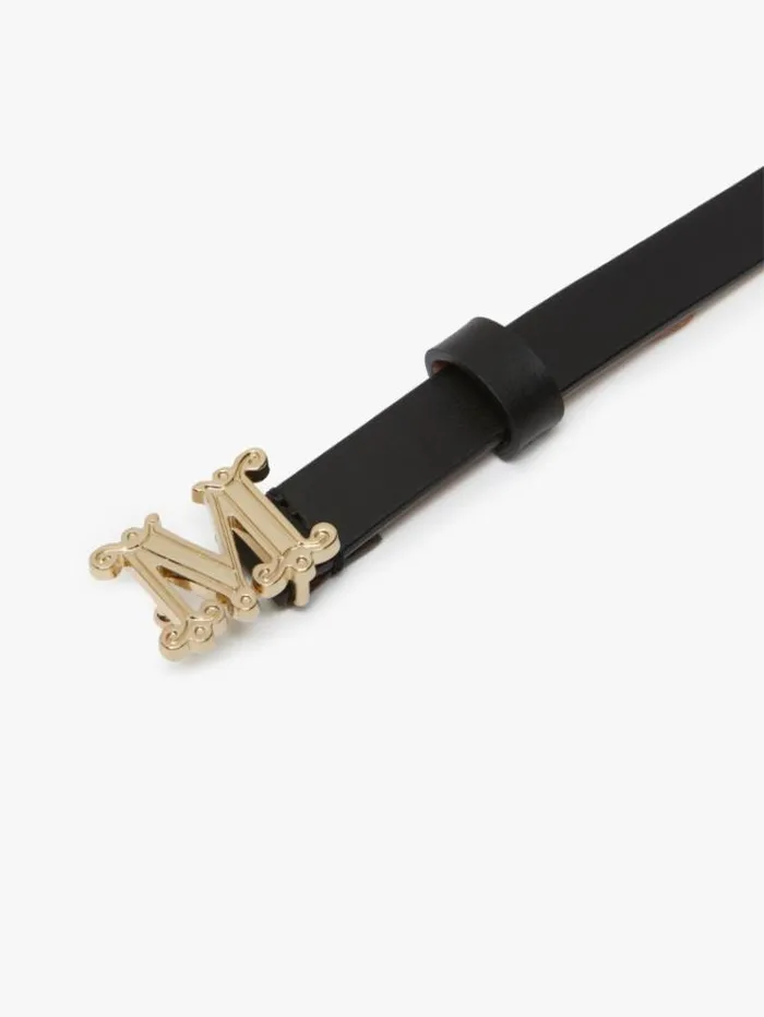 Woman Leather Monogram Belt Black Maxmara Belts Woman Leather Monogram Belt Black Maxmara Belts