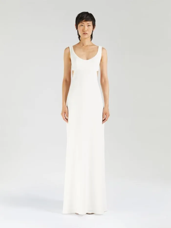 Woman Long Cady Dress Optical White Maxmara Dresses