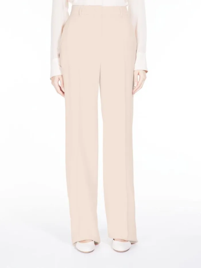 Woman Long Wool Crepe Trousers Powder Maxmara Suit