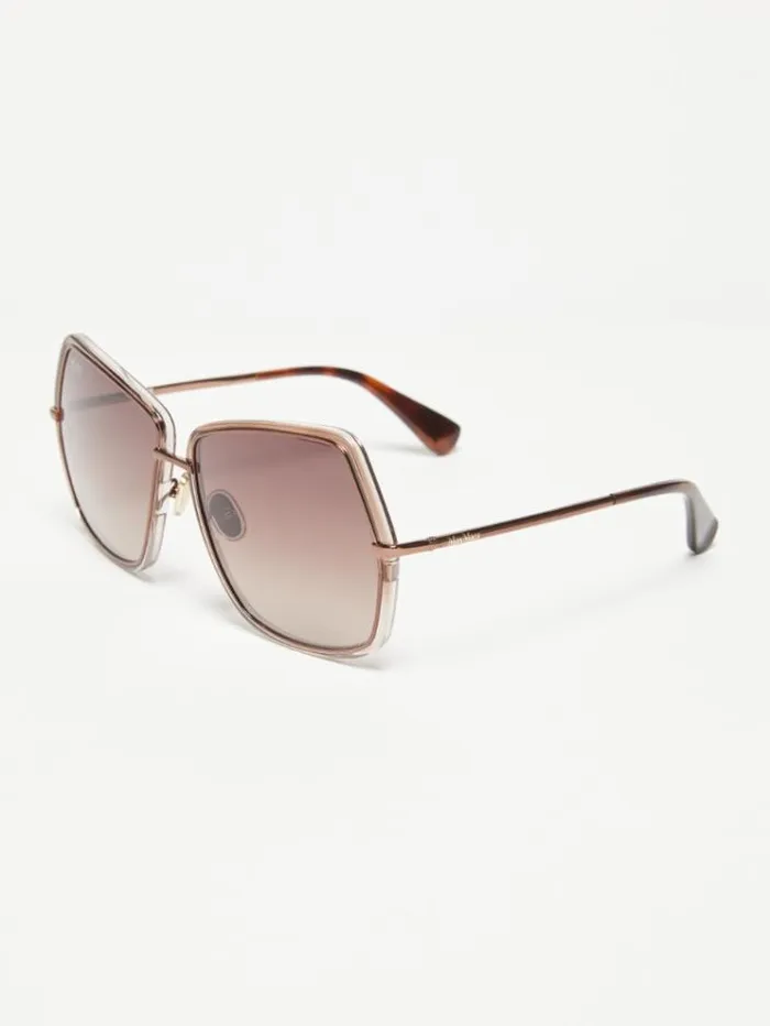 Woman Metallic Sunglasses Brown Maxmara Eyewear