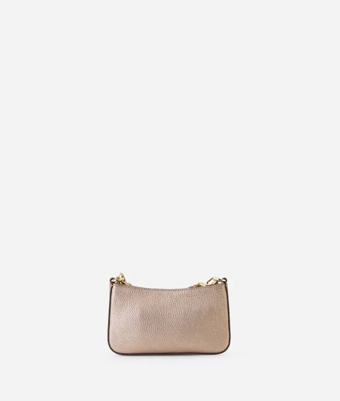 Woman Mini Bags and Pouches Alviero Martini New Moon Leather Pouch With Chain And Crossbody Strap Rose Gold