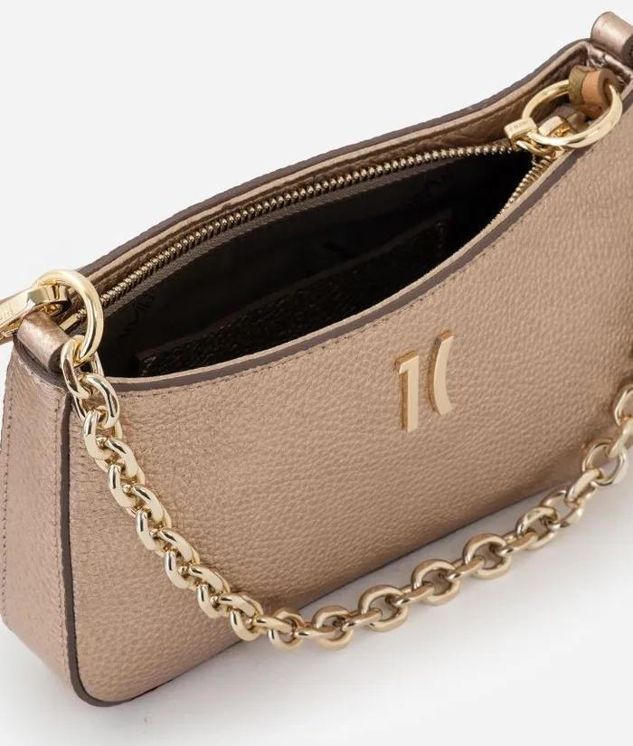 Woman Mini Bags and Pouches Alviero Martini New Moon Leather Pouch With Chain And Crossbody Strap Rose Gold