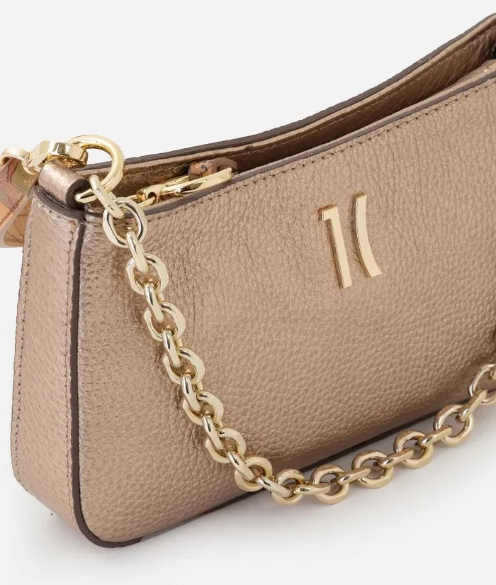 Woman Mini Bags and Pouches Alviero Martini New Moon Leather Pouch With Chain And Crossbody Strap Rose Gold