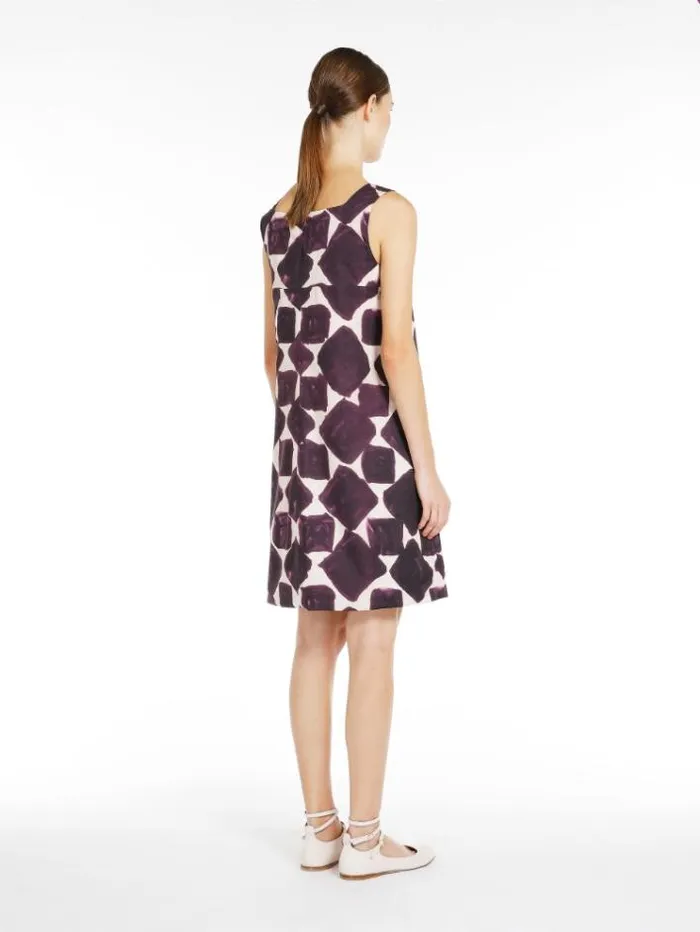 Woman Reversible Printed Poplin Dress Dark Violet Maxmara Dresses Woman Reversible Printed Poplin Dress Dark Violet Maxmara Dresses