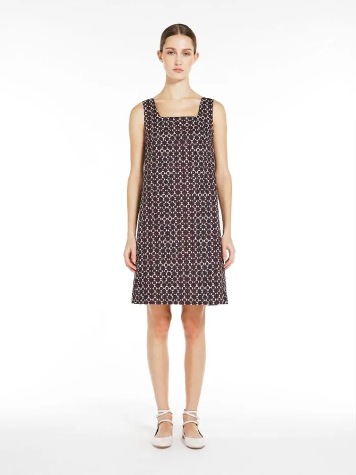 Woman Reversible Printed Poplin Dress Dark Violet Maxmara Dresses Woman Reversible Printed Poplin Dress Dark Violet Maxmara Dresses