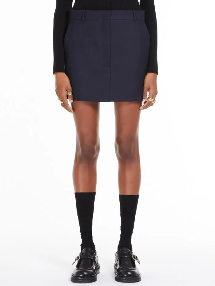 Woman Short Jasp Wool Skirt Midnightblue Maxmara Skirts