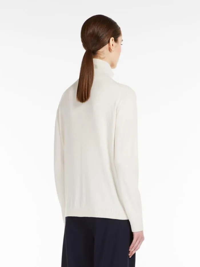 Woman Silk And Wool Yarn Sweater Ivory Maxmara Knitwear And Sweatshirts Woman Silk And Wool Yarn Sweater Ivory Maxmara Knitwear And Sweatshirts