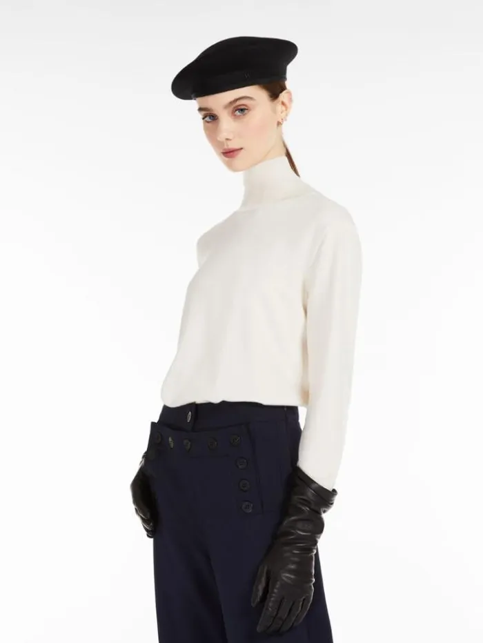 Woman Silk And Wool Yarn Sweater Ivory Maxmara Knitwear And Sweatshirts Woman Silk And Wool Yarn Sweater Ivory Maxmara Knitwear And Sweatshirts