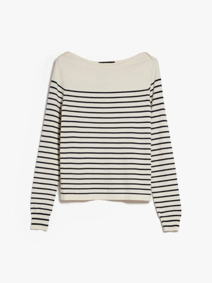 Woman Silk And Wool Yarn Sweater Ivory Maxmara Knitwear And Sweatshirts Woman Silk And Wool Yarn Sweater Ivory Maxmara Knitwear And Sweatshirts