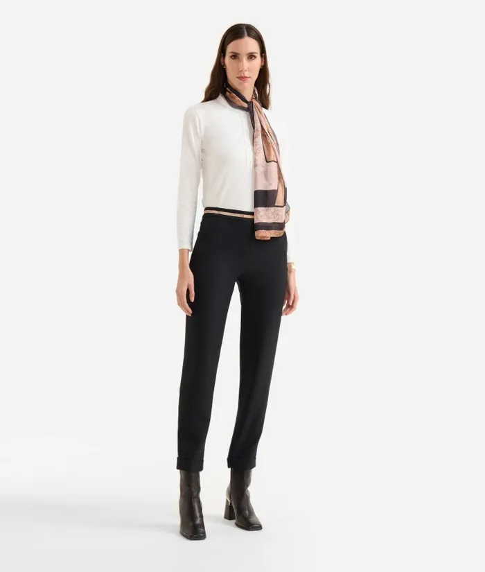 Woman Skirts and Trousers Alviero Martini Cavalry Twill Trousers With Cuffs Black