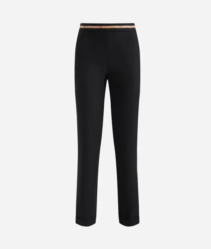 Woman Skirts and Trousers Alviero Martini Cavalry Twill Trousers With Cuffs Black