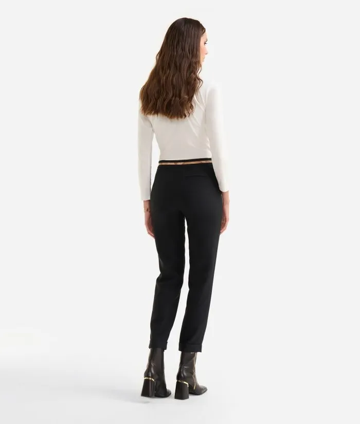Woman Skirts and Trousers Alviero Martini Cavalry Twill Trousers With Cuffs Black