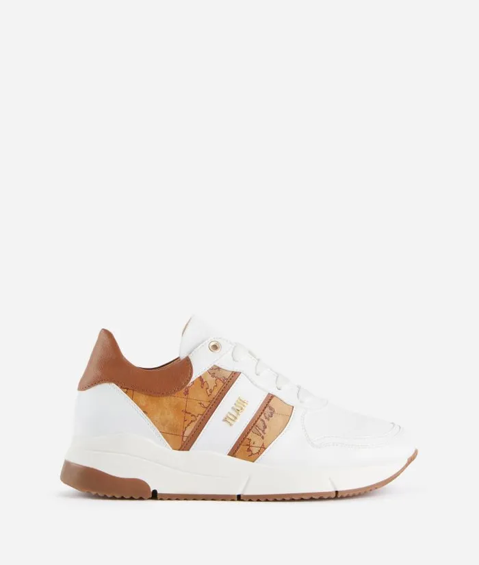 Woman Sneakers Alviero Martini Faux Napa Leather Running Shoes With Logo And Geo Classic Details White Woman Sneakers Alviero Martini Faux Napa Leather Running Shoes With Logo And Geo Classic Details White