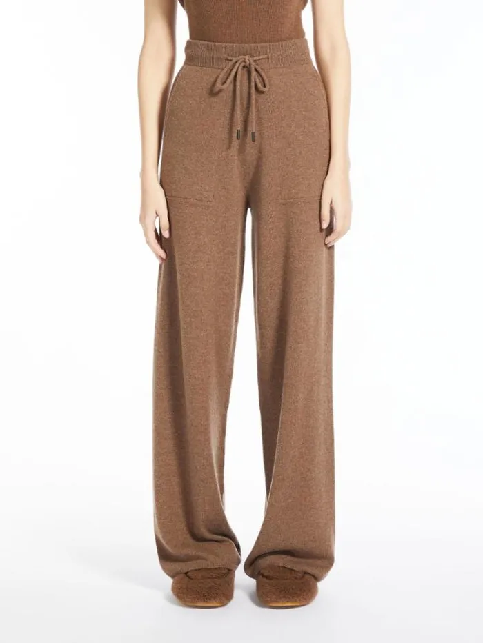 Woman Wool And Cashmere Trousers Light Brown Maxmara Trousers