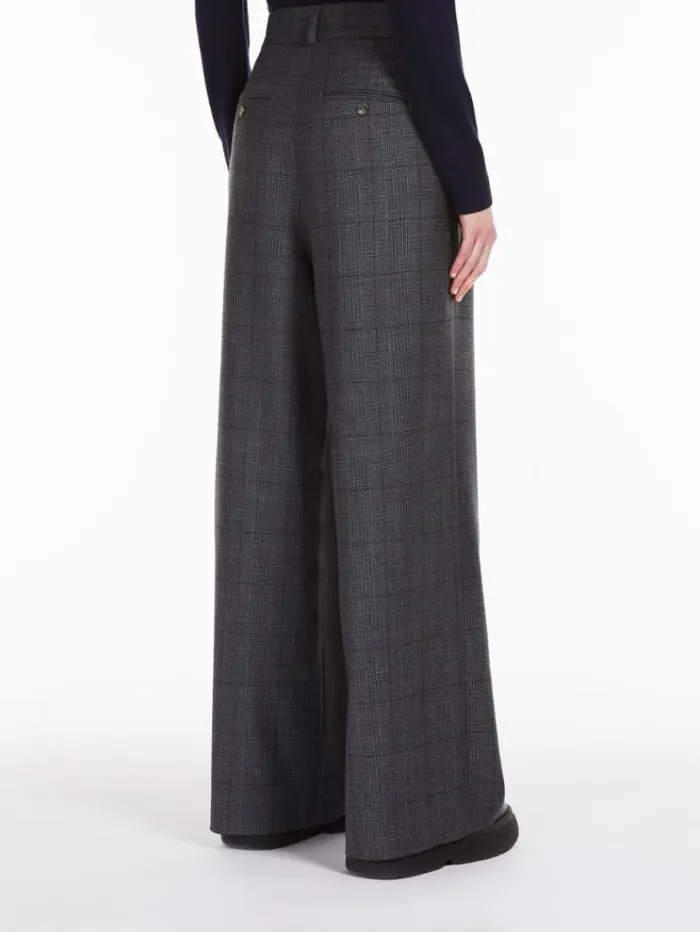 Woman Wool Flannel Trousers Dark Grey Maxmara Trousers Woman Wool Flannel Trousers Dark Grey Maxmara Trousers