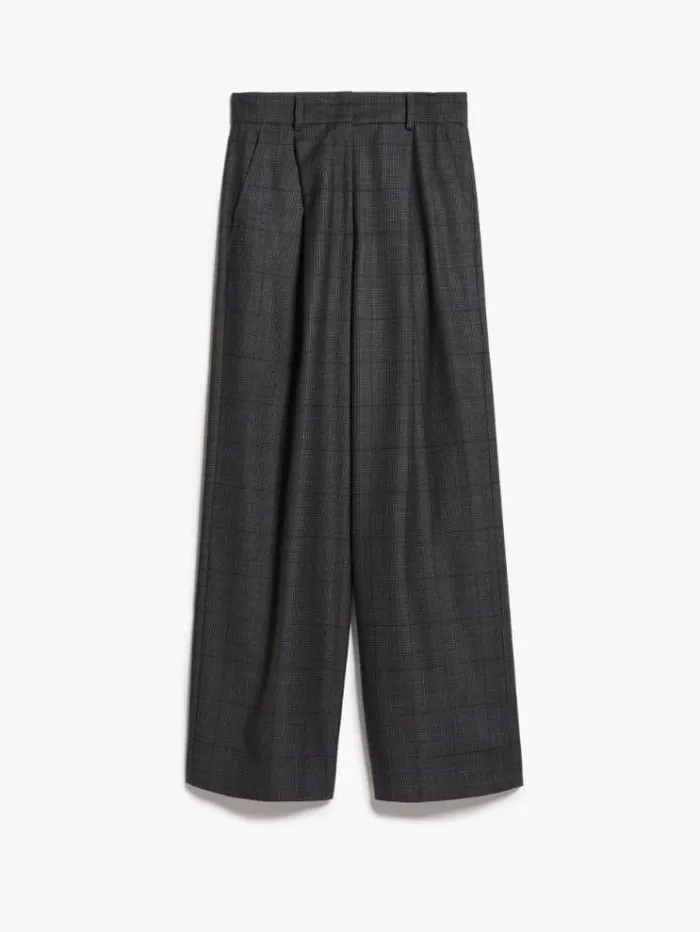 Woman Wool Flannel Trousers Dark Grey Maxmara Trousers Woman Wool Flannel Trousers Dark Grey Maxmara Trousers