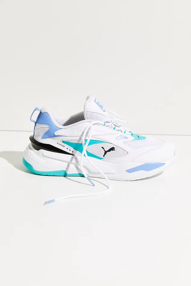 Women Athletic Shoes Free People Puma RSFast Pop Sneaker White Elektro Pool Elektro Purple