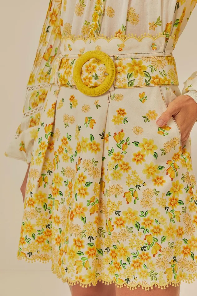 Women Azaleia Mini Skirt Azaleia Offwhite FARM Rio Skirts