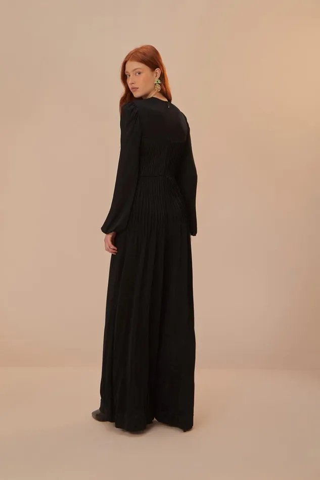 Women Black Long Sleeve Knot Jumpsuit Black FARM Rio Jumpsuits
