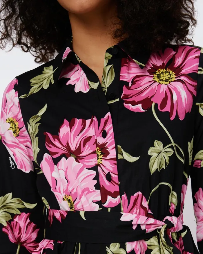 Women Blaine Cotton Poplin Dress Huge Hendrix Floral Pink DVF Dresses