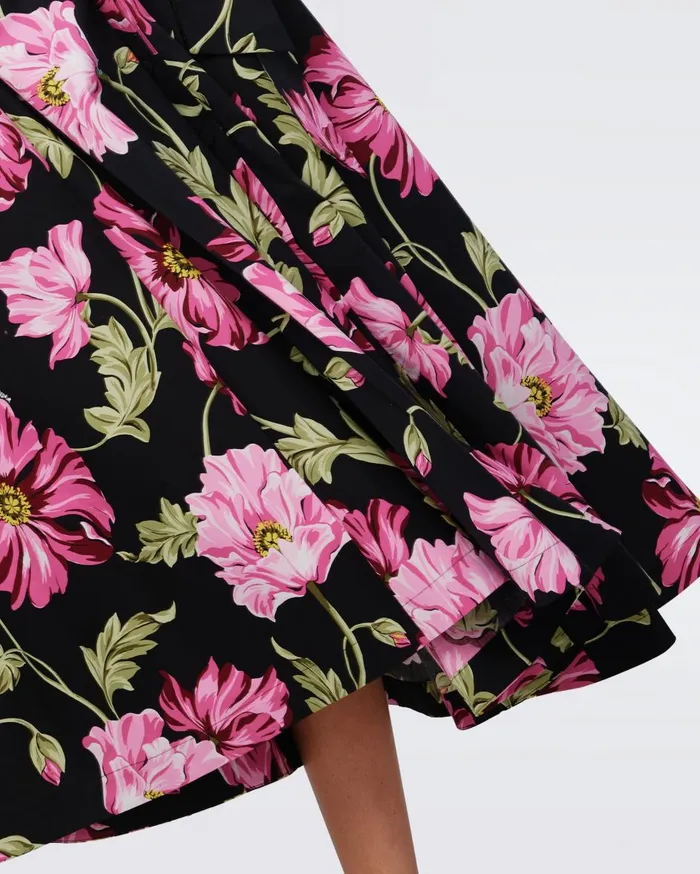 Women Blaine Cotton Poplin Dress Huge Hendrix Floral Pink DVF Dresses