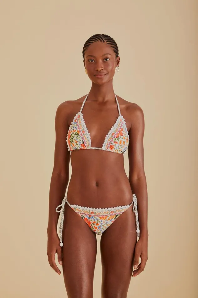 Women Bloom Garden Side Tie Bikini Bottom Bloom Garden Offwhite FARM Rio Bikinis Women Bloom Garden Side Tie Bikini Bottom Bloom Garden Offwhite FARM Rio Bikinis