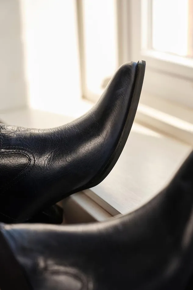 Women Boots Free People Finn Tall Western Boots Dark Blue